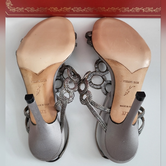 Rene Caovilla Silver Embellished Heels - Size 37.5 - Picture 10 of 14